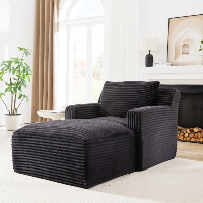 Indoor Single Chaise Sofa, Modern Corduroy Upholstery, No Assembly Required,Comfy Sleeper for Living Room,Office,Apartment