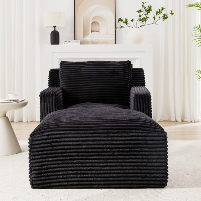 Indoor Single Chaise Sofa, Modern Corduroy Upholstery, No Assembly Required,Comfy Sleeper for Living Room,Office,Apartment