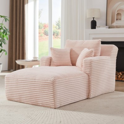 Indoor Single Chaise Sofa, Modern Corduroy Upholstery, No Assembly Required,Comfy Sleeper for Living Room,Office,Apartment