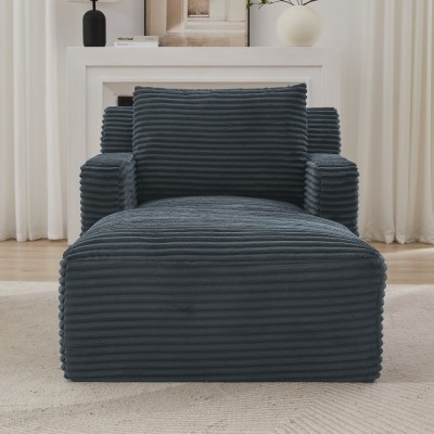 Indoor Single Chaise Sofa, Modern Corduroy Upholstery, No Assembly Required,Comfy Sleeper for Living Room,Office,Apartment