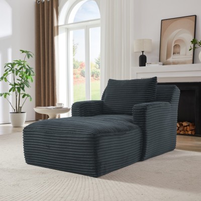 Indoor Single Chaise Sofa, Modern Corduroy Upholstery, No Assembly Required,Comfy Sleeper for Living Room,Office,Apartment