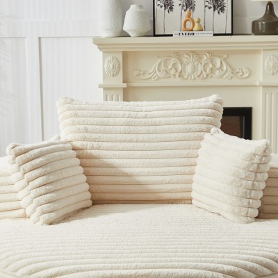 55-inch Fluffy Modern Round Single Sofa,No Assembly Required,Premium Corduroy & Chenille,Comfy Sleeper Chair for Living Room