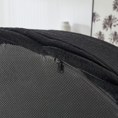 55-inch Fluffy Modern Round Single Sofa,No Assembly Required,Premium Corduroy & Chenille,Comfy Sleeper Chair for Living Room