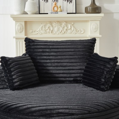 55-inch Fluffy Modern Round Single Sofa,No Assembly Required,Premium Corduroy & Chenille,Comfy Sleeper Chair for Living Room