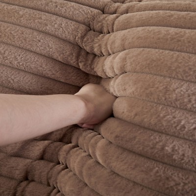 55-inch Fluffy Modern Round Single Sofa,No Assembly Required,Premium Corduroy & Chenille,Comfy Sleeper Chair for Living Room