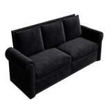 Chesterfield Sofa,93.7' King Pull Out Sofa Bed,3-in-1 Velvet Convertible Sleeper Sofa with Nailhead Trim & Rolled Arm,Multi-Functional Sofa Bed for Black