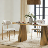 Solid wood stretching dining table + beech wood transfer 2-piece set of beige cushions