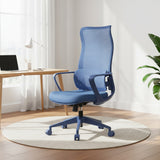 Ergonomic Colorful Office Chair 500lb (About 226.8kg) Home Office Mesh Breathable High Back, With Adjustable Lumbar Support Computer Chair, Integrated Molded Foam Seat Cushion, Fireproof (Blue)