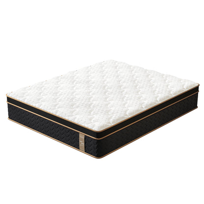 Queen Mattress, 10 Inch Plush Hybrid Mattress with Gel Memory Foam, Fiberglass-Free Mattress in a Box, Individual Pocket Spring-Motion Isolation-Edge Support, CertiPur-US Certified