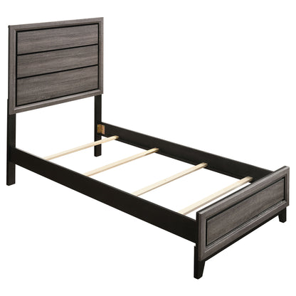 Cabrillo Grey Oak 5-Piece Twin Bedroom Set with Modern Storage, Engineered Wood, Grey Oak Finish, 78.75L x 42.25W x 56.5H inches