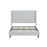 Harper Tall Headboard Upholstered Bed 54' High Elegant Simplicity Cream White Boucle Queen Size