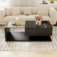 Coffee Table, High-Gloss Black, Side Tables, Coffee Tables with Glass and LED Effect