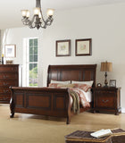 Traditional 3pc Set Est King Size Bed 2x Nightstands Panel Headboard Footboard Antique Cherry Bedroom Furniture