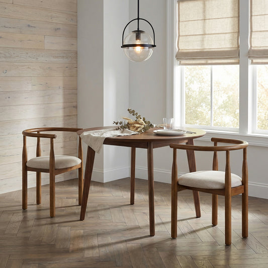 Modern dining chair,kitchen chair with solid wood legs, Dining Chairs for Home Bar/Restaurant and Dining Room,Set of 2,Walnut