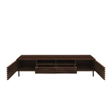 Modern 78 inch TV Stand for TVs up to 85' with Closed Storage, Soft-Closing Hinges, Iron Legs in Walnut MDF Finish