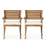 Acacia Wood Dining Chair with Water-resistant Cushion, Teak