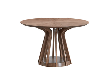Seda Walnut Finish Round Dining Table