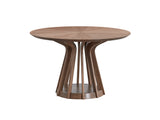 Seda Walnut Finish Round Dining Table