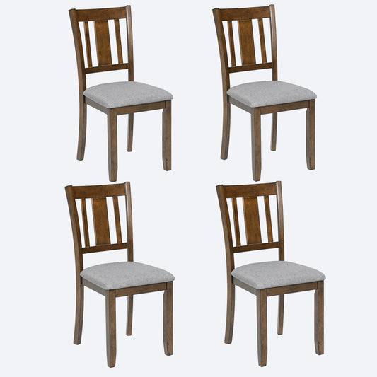 Dining Chairs Only, Wooden Dining Chairs Set of 4, Kitchen Chair with Padded Seat, Upholstered Side Chair for Dining Room, Living Room,  Walnut