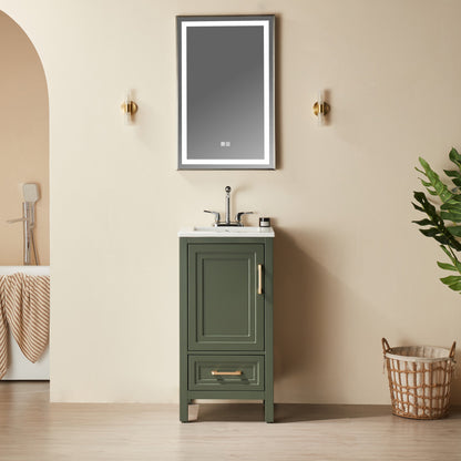 Fully Assembled 18'' Freestanding Single Bathroom Vanity with Top