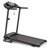 Black Foldable Electric Treadmill with 2.5HP Motor, 12KM/H Speed, 3 Incline Levels, Bluetooth Music, Heart Rate Sensor, Spacious Running Belt for Indoor Home Gym Fitness