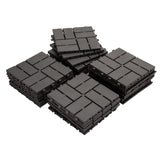 Patio Interlocking Deck Tiles, 12'x12' Square Composite Decking Tiles, Checked Plastic Outdoor Flooring Tile All Weather for Balcony Porch Backyard, (Gray, Pack of 27)