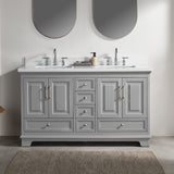 Fully Assembled 60'' Freestanding Double Bathroom Vanity with Artificial Stone
