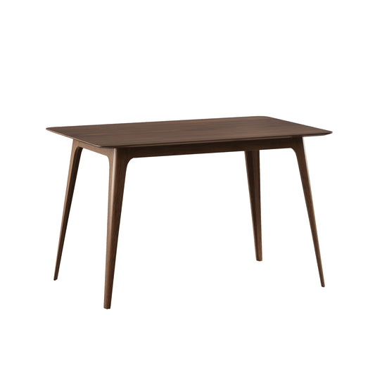 Mid-Century Modern Dining Table with Walnut Rubberwood Legs and Faux Wood Top, 47.20' W x 29.50' D x 29.50' H