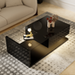Coffee Table, High-Gloss Black, Side Tables, Coffee Tables with Glass and LED Effect