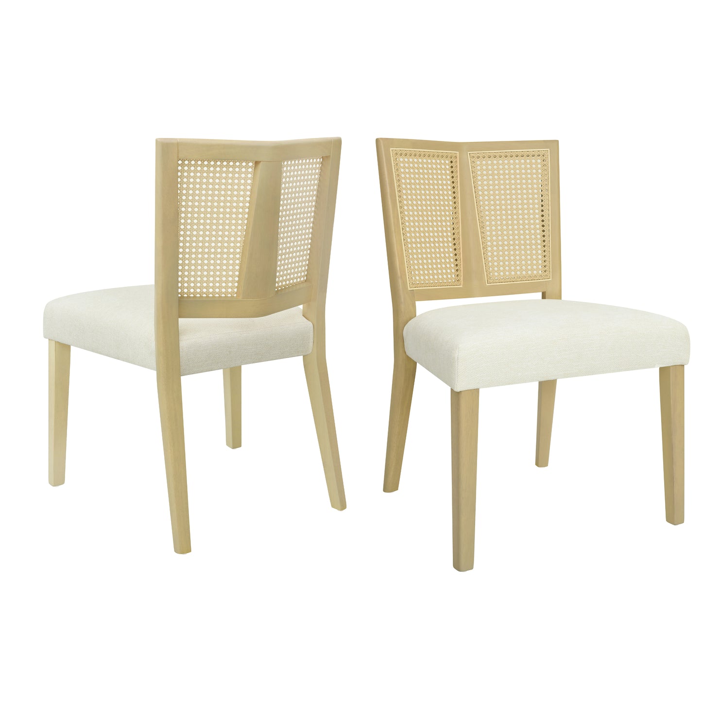 Mid-Century Rattan Dining Chair Without Arms Set of 2
