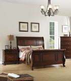 Traditional 3pc Set Queen Size Bed 2x Nightstands Panel Headboard Footboard Antique Cherry Bedroom Furniture