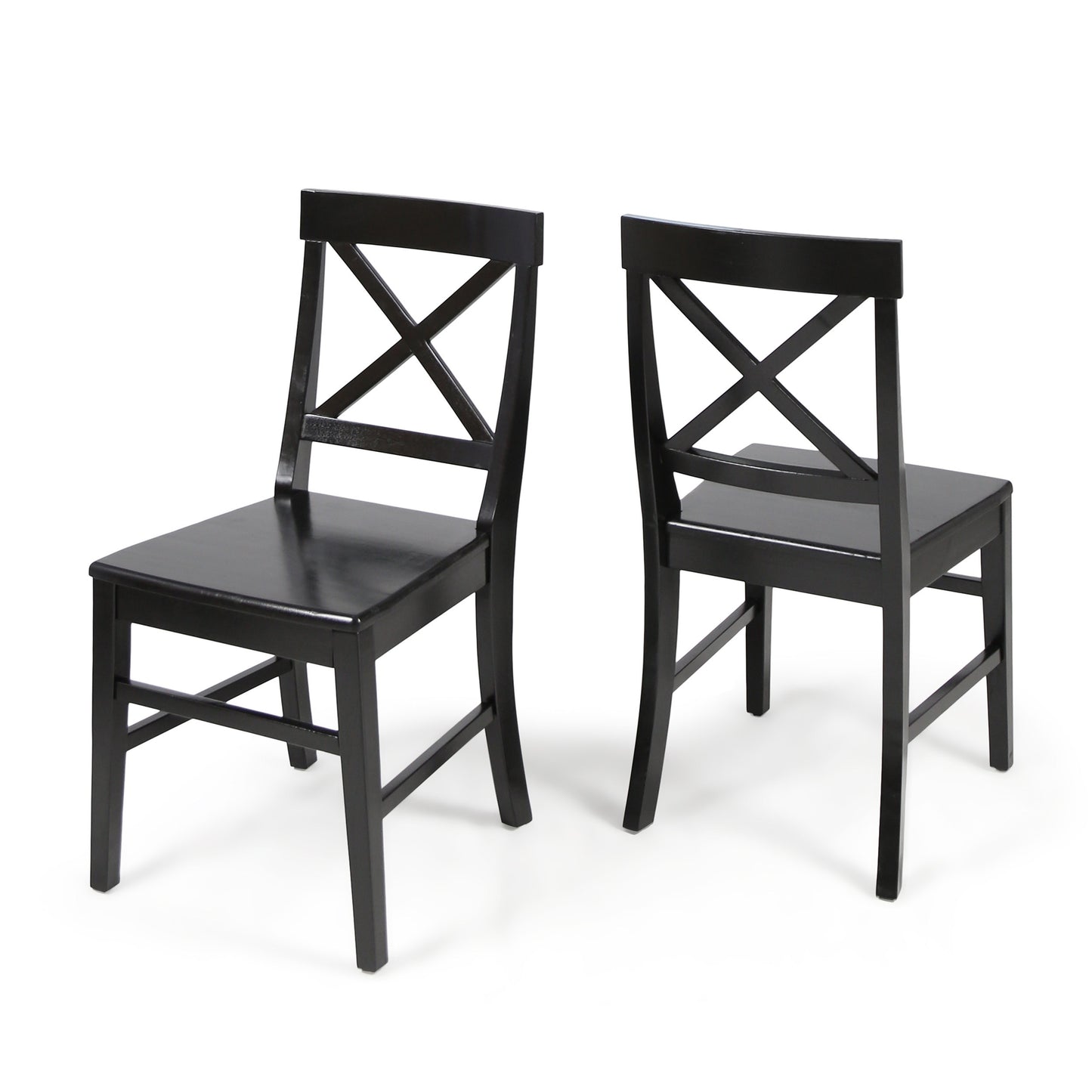 Plethora Dining Chair with X-Shaped Back, Set of 2, Black