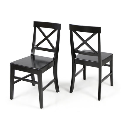 Plethora Dining Chair with X-Shaped Back, Set of 2, Black