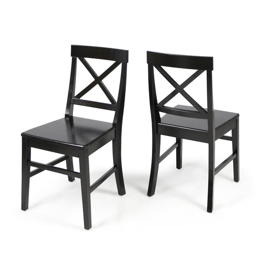 Plethora Dining Chair with X-Shaped Back, Set of 2, Black
