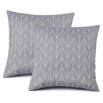 2 Pack Outdoor Throw Pillows, Waterproof & Fade-Resistant Patio Cushions for Garden, Porch, Poolside Furniture - Soft & Comfortable Decorative Pillow Covers (18x18 Inch, Dusty Gray)