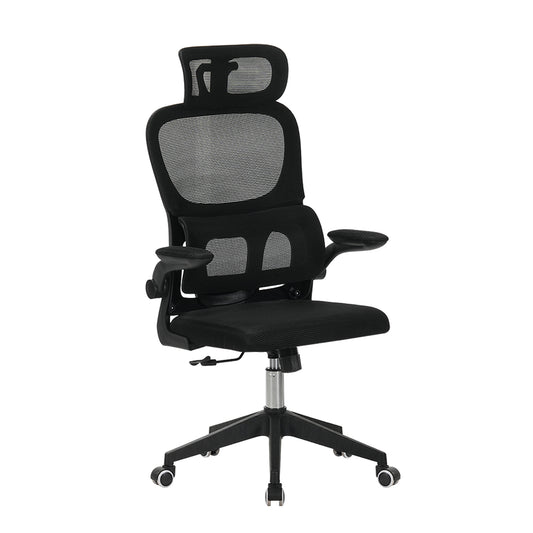 High Back Ergonomic Office Chair with Mesh Fabric, Black, Big and Tall Design for Home Office, Task Chair with Tilt Function, 3D Headrest, Lumbar Support, Swivel Rolling Chair