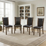 Dining Chairs Only, Wooden Dining Chairs Set of 4, Kitchen Chair with Padded Seat, Upholstered Side Chair for Dining Room, Living Room, Kitchen, Dark Walnut