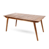 69' Outdoor Dining Table with Acacia Wood Frame, Teak