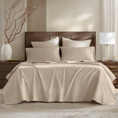 4 Pieces Queen Sateen Sheet Set,Linen
