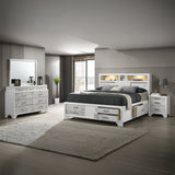Soul Modern Style Queen 4PC Bedroom Set Made with wood in White(NJ Inventory)