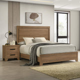 Walnut / Chestnut 3pc Set Queen Size Bed 2x Nightstands Panel HB Bedroom Furniture Wooden Transitional
