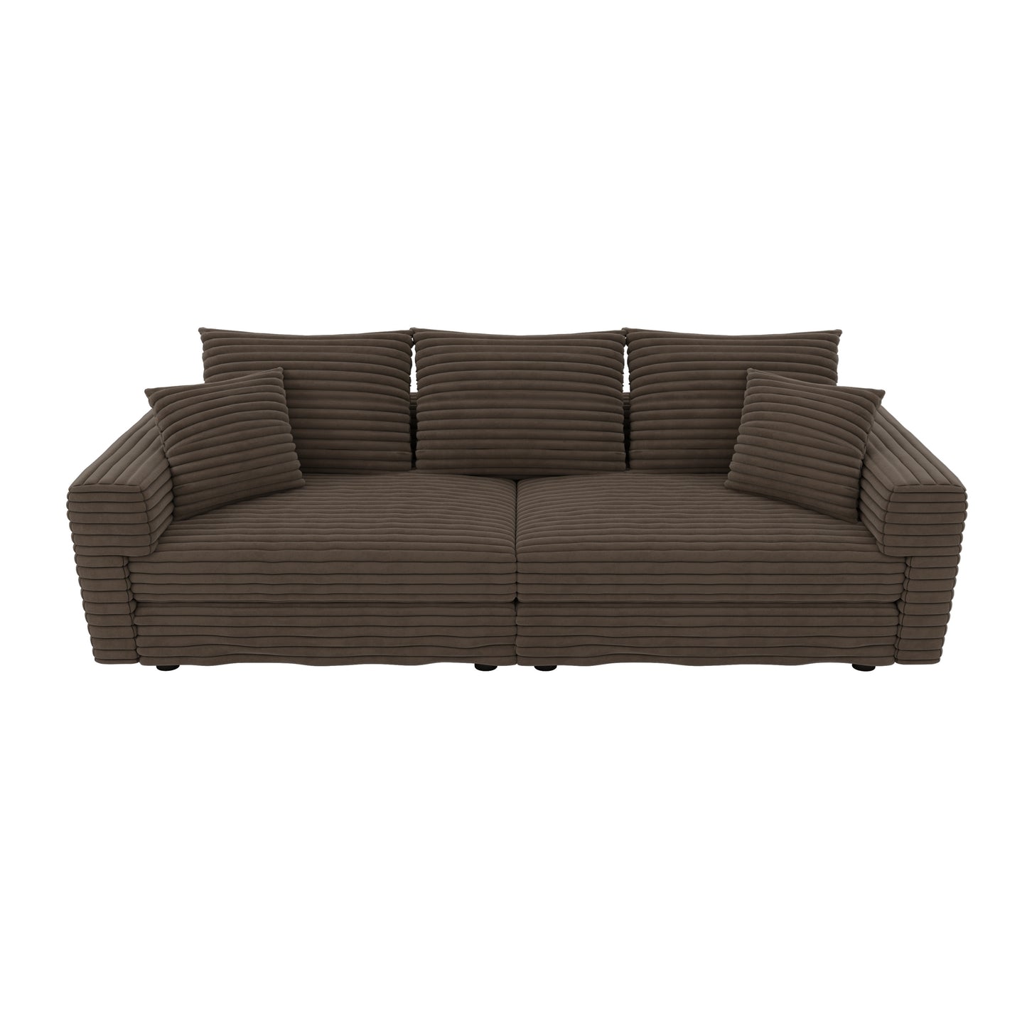 82.7 ' Plush Corduroy 3-Seat Sofa,Modern Comfy Upholstered Sofa Cloud Couch,Deep Seat Couches with Soft Pillows,Convertible Deep Seat Sofa Lounge Chair for Living Room Bedroom,Apartment,Office,Camel