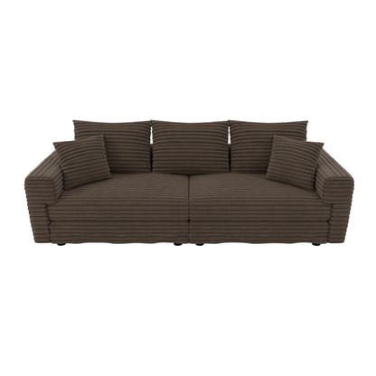 82.7 ' Plush Corduroy 3-Seat Sofa,Modern Comfy Upholstered Sofa Cloud Couch,Deep Seat Couches with Soft Pillows,Convertible Deep Seat Sofa Lounge Chair for Living Room Bedroom,Apartment,Office,Camel