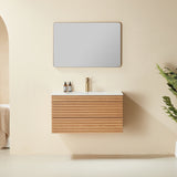36' Wall Mounted & Floating Single Vanity with Ceramic Sink