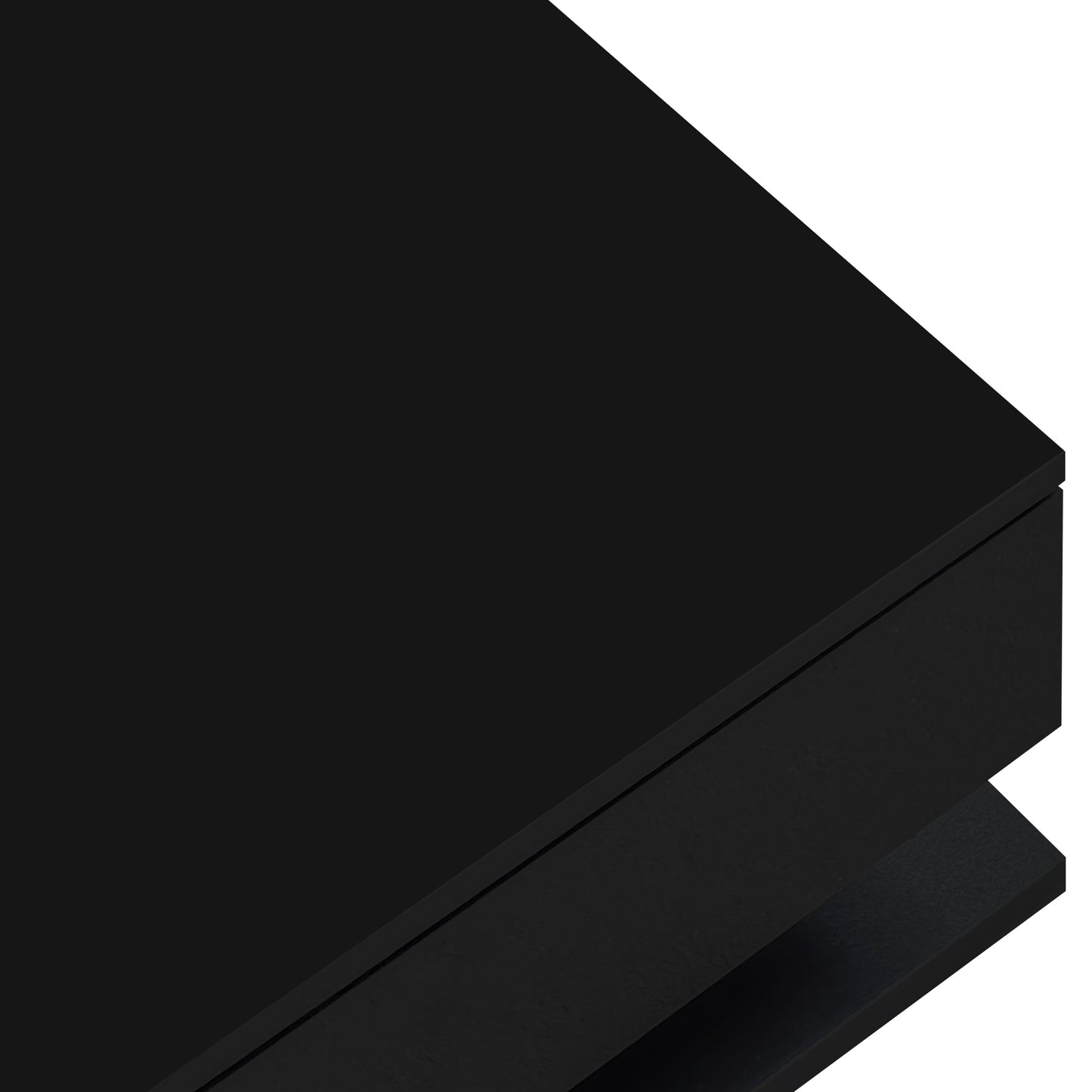 Coffee Table, High-Gloss Black, Side Tables, Coffee Tables with Glass and LED Effect