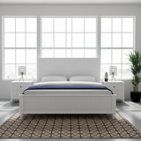King Size Bed Frame in White - Solid Pine Wood & MDF, No Box Spring Needed, Modern Wooden Bed with Headboard and Footboard