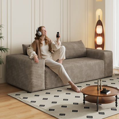 78.8' 3Setaser Sofa,Corduroy Fabric,Deep Seat Couches,Comfy Loveseat Sofa,No Assembly,1pcs for Living room, Bedroom,Conference room ,Apartment,Camel