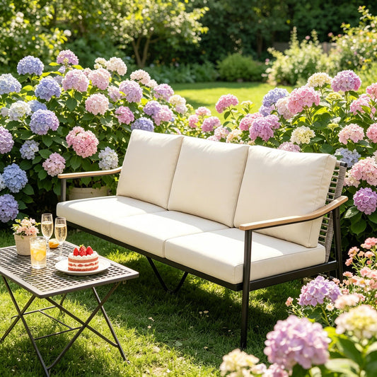 Chic Wicker Outdoor Couch,Outdoor Couch,3 Seater Garden Sofa