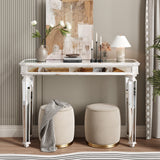 Mirror Console Table Vintage Wood Grain Carving Process Gorgeous and Noble for Entryway, Sofa Table,Living Room(48''W x 32.3''H x 18''D)