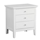 Elegant White Casual Nightstand with Sleek Finish and Durable Particle Board, 26'H x 24'W x 18'D